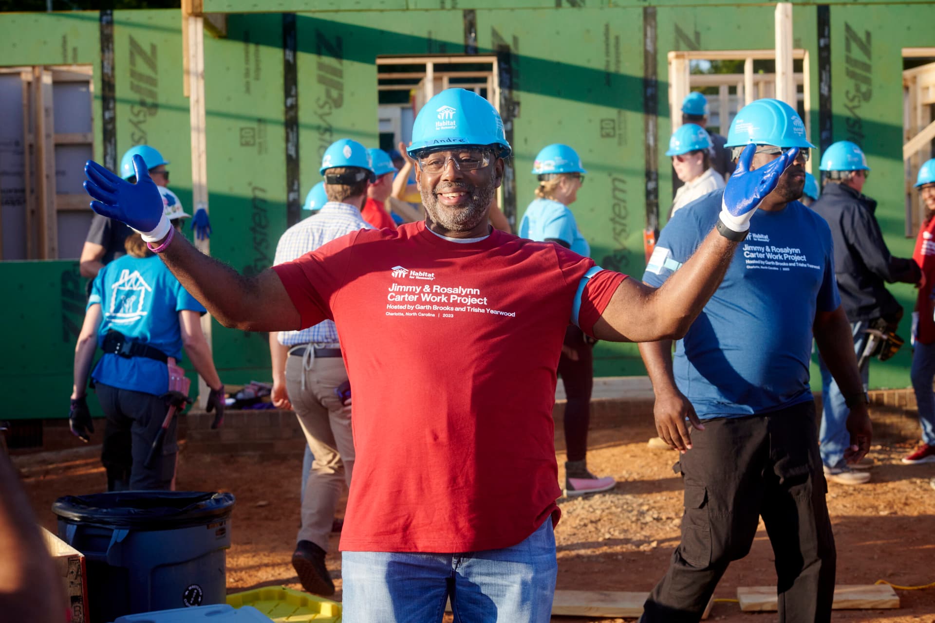 Habitat Homeowner on Construction Site